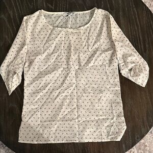 Old Navy Cream Blouse with Navy Anchor Print